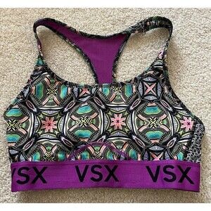 Victoria’s Secret VSX Sport Magenta Sports Bra Sz M Lightly Lined Racerback